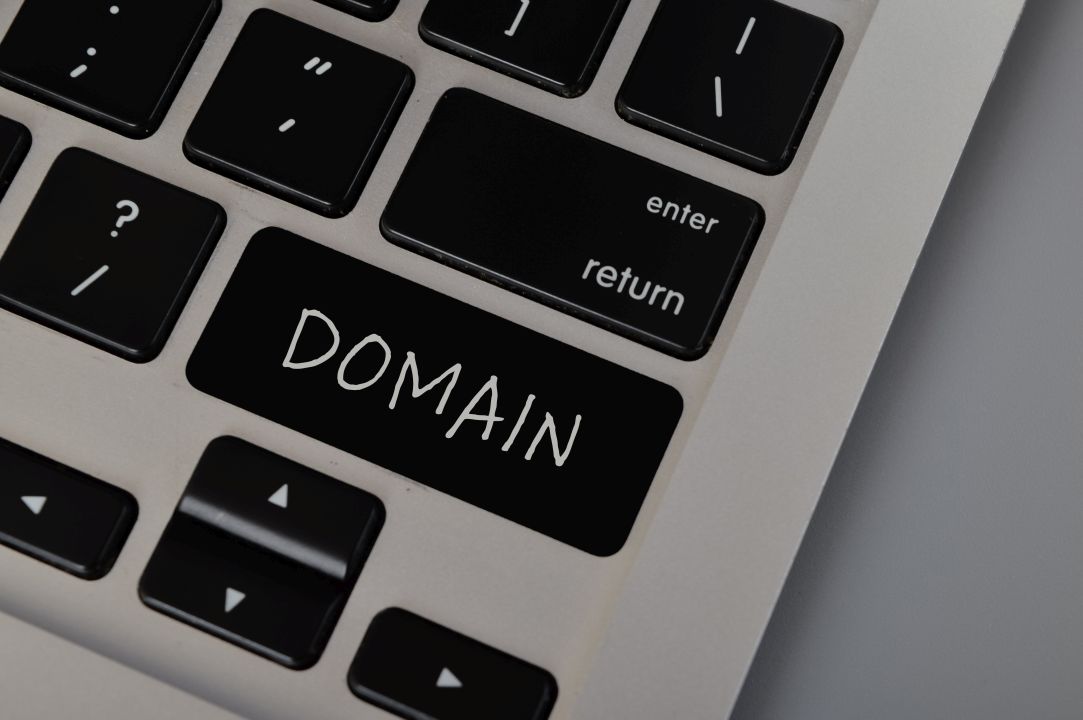 Computer keyboard written with DOMAIN
