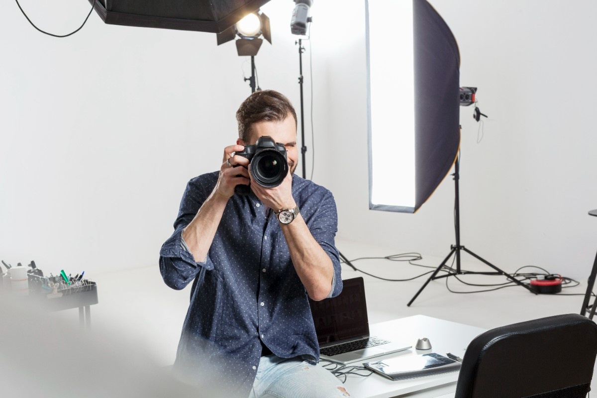 High-quality professional photographs of business exterior and interior spaces with good lighting and composition