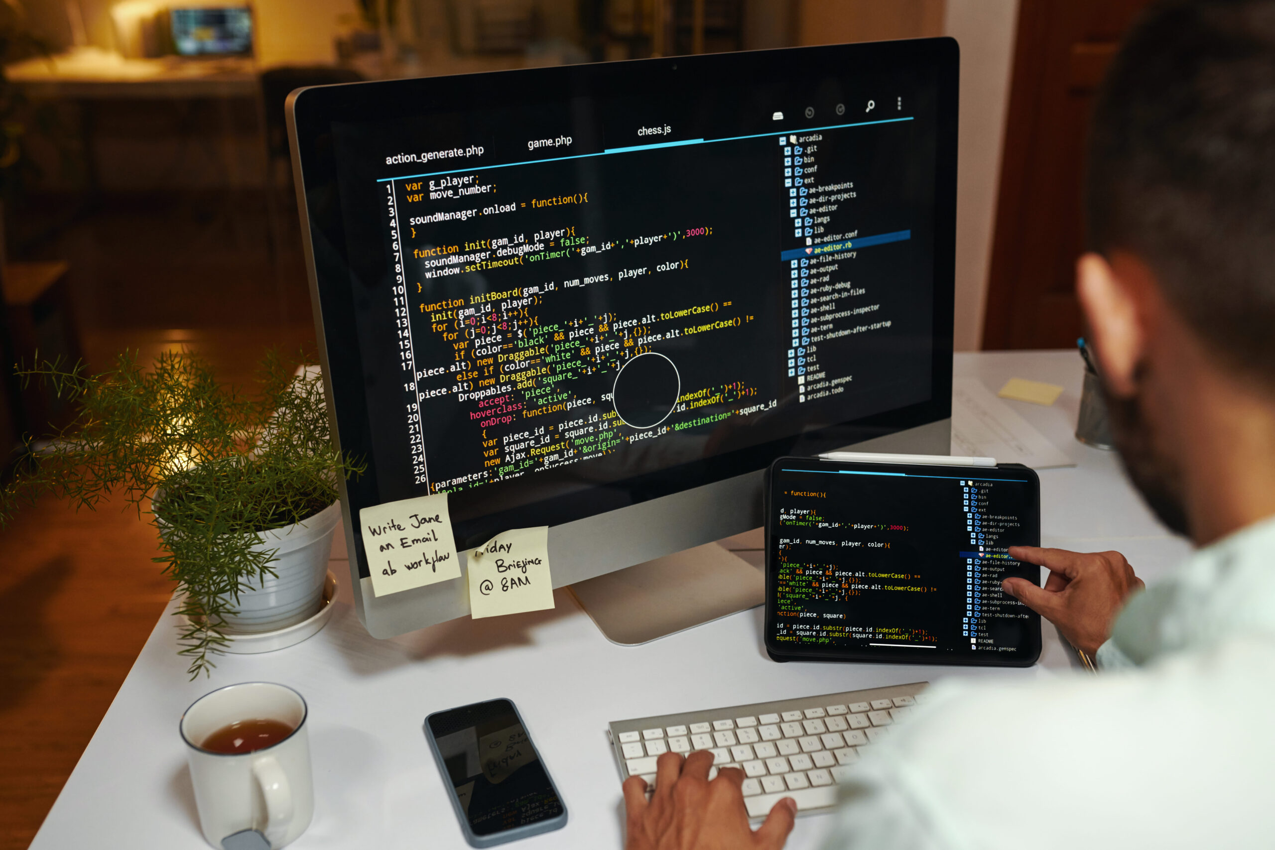 Multiple devices showing progressive enhancement from mobile to desktop layouts